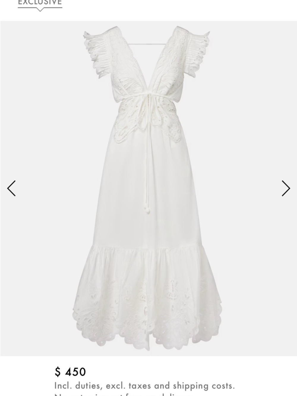 FARM Rio White Lace-Trim Maxi Dress